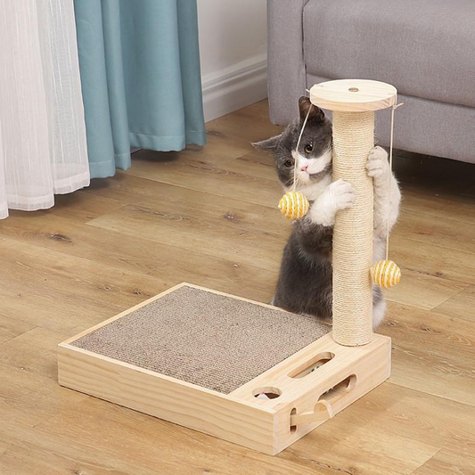 PAS Paw Clap Cat Scratching Post with Hanging Balls